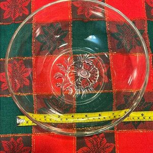 Clear Glass Floral Bowl